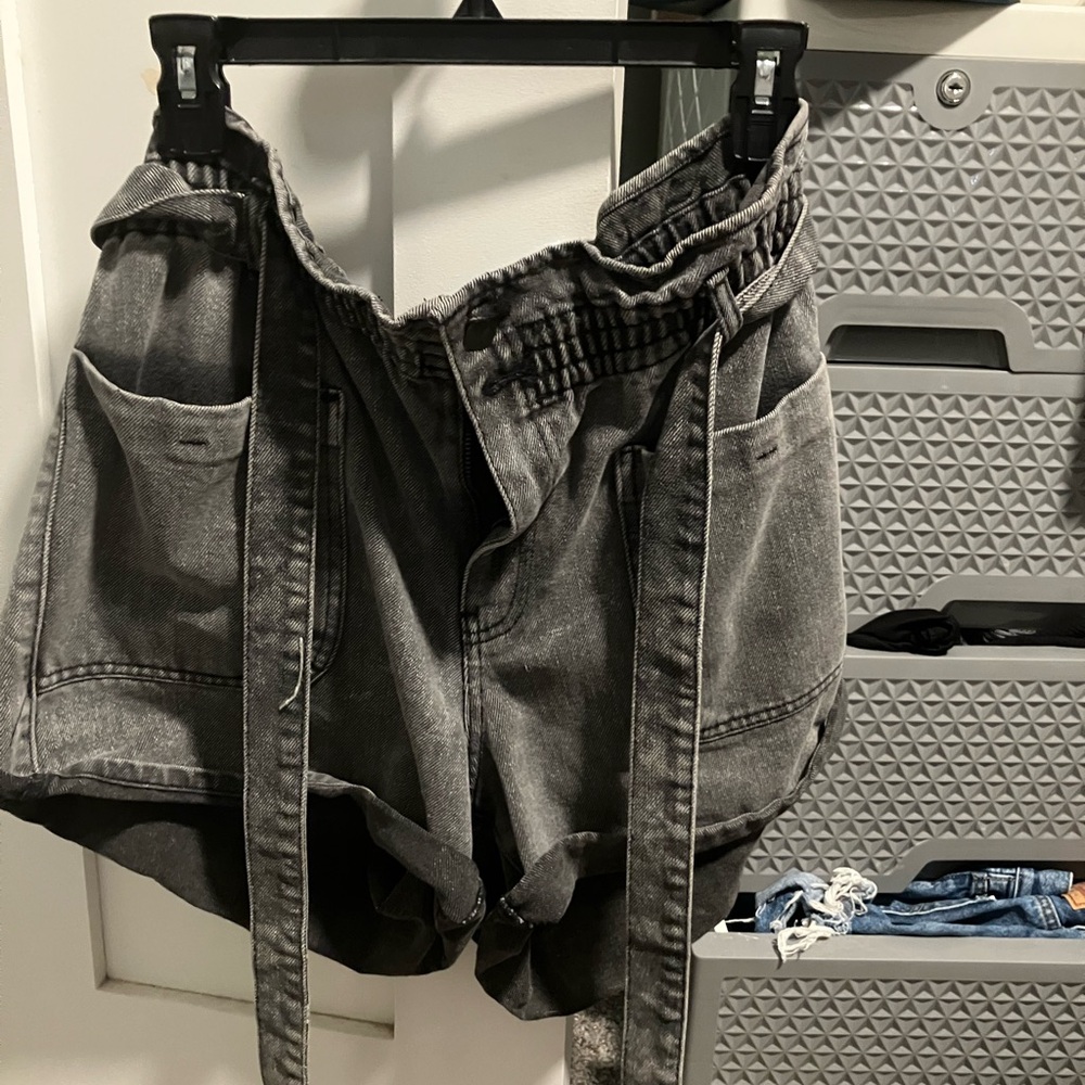 Women's Gray Denim Shorts